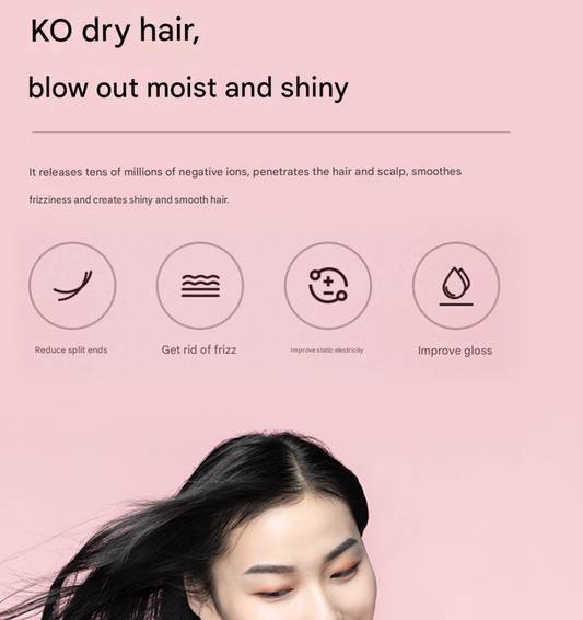 Black Ultra-Lightweight Ionic Cordless Hair Dryer, USB Rechargeable Portable Blow Dryer with Cool Air for V888-ELOSUNG34532