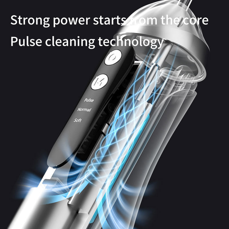 Pink Cordless Water Flosser & Oral Irrigator - Portable Teeth Cleaner with 3 Modes & 4 Jet Tips V888-ELOSUNG34543