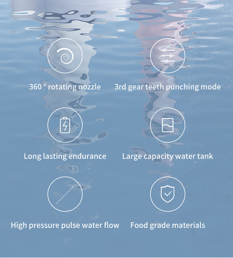 Pink Cordless Water Flosser & Oral Irrigator - Portable Teeth Cleaner with 3 Modes & 4 Jet Tips V888-ELOSUNG34543