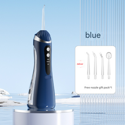 Blue Cordless Water Flosser & Oral Irrigator - Portable Teeth Cleaner with 3 Modes & 4 Jet Tips V888-ELOSUNG34544