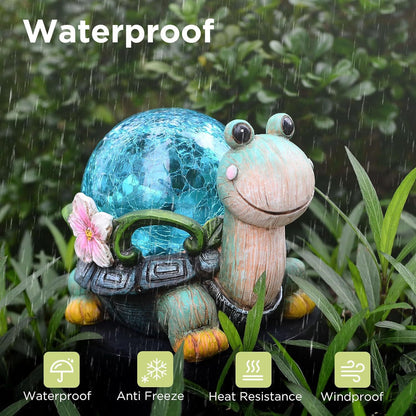 Rabbit and Butterfly Charming Solar-Powered Animal Garden Statue - Waterproof Resin Figurine with Glowing LED V888-ELOSUNG34545