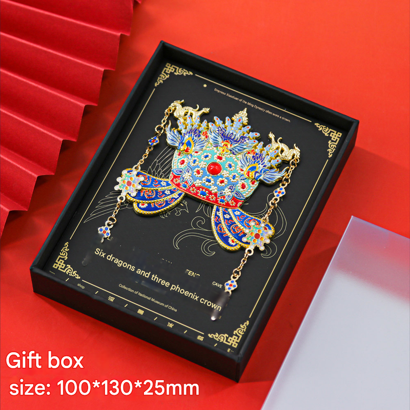 Imperial Chinese Phoenix Crown 3D Metal Fridge Magnet - Mystery Blind Box Collectible Gift V888-ELOSUNG34555