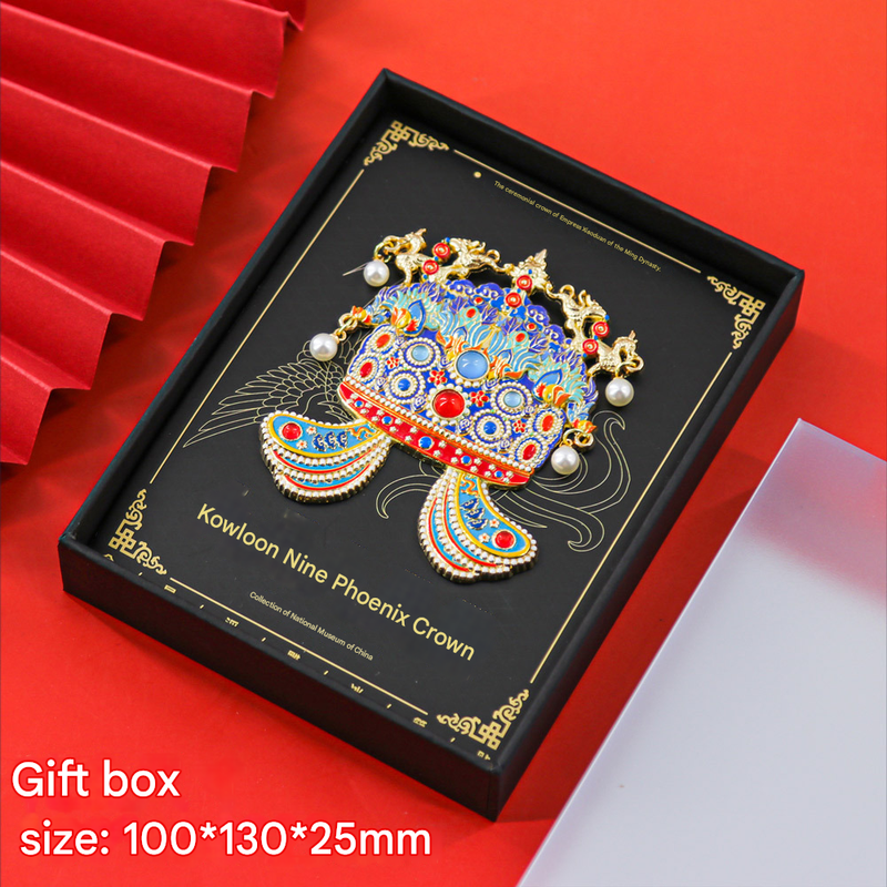 Imperial Chinese Phoenix Crown 3D Metal Fridge Magnet - Mystery Blind Box Collectible Gift V888-ELOSUNG34555