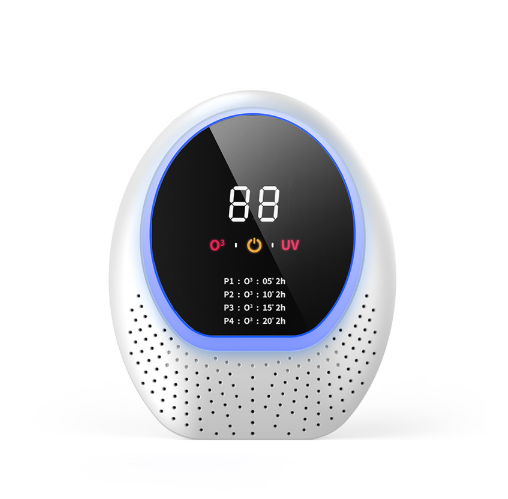 White Rechargeable Ozone & UV-C Air Purifier with Remote - Portable Odor Eliminator for Home, Pets & Closets V888-ELOSUNG34563
