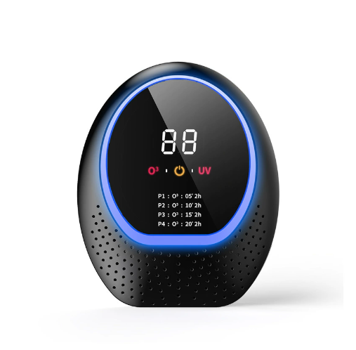 Black Rechargeable Ozone & UV-C Air Purifier with Remote - Portable Odor Eliminator for Home, Pets & Closets V888-ELOSUNG34564