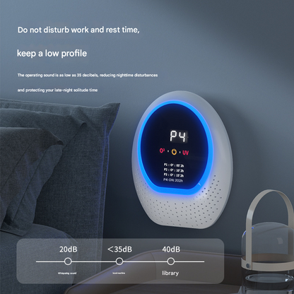 Black Rechargeable Ozone & UV-C Air Purifier with Remote - Portable Odor Eliminator for Home, Pets & Closets V888-ELOSUNG34564