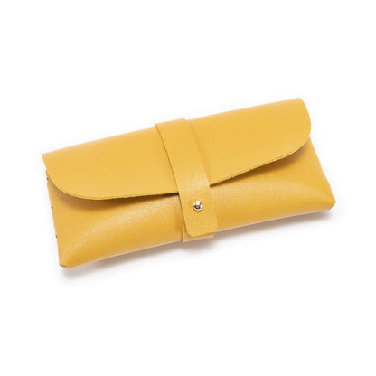 3-Pieces Yellow Chic & Sleek PU Leather Soft Eyeglass Case - Protective Pouch for Sunglasses & Reading Glasses V888-ELOSUNG34610