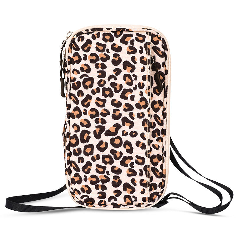 Leopard print RFID Blocking Travel Wallet - Multi-functional Large Capacity Passport Holder & Card Organizer V888-ELOSUNG34625