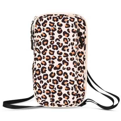 Leopard print RFID Blocking Travel Wallet - Multi-functional Large Capacity Passport Holder & Card Organizer V888-ELOSUNG34625