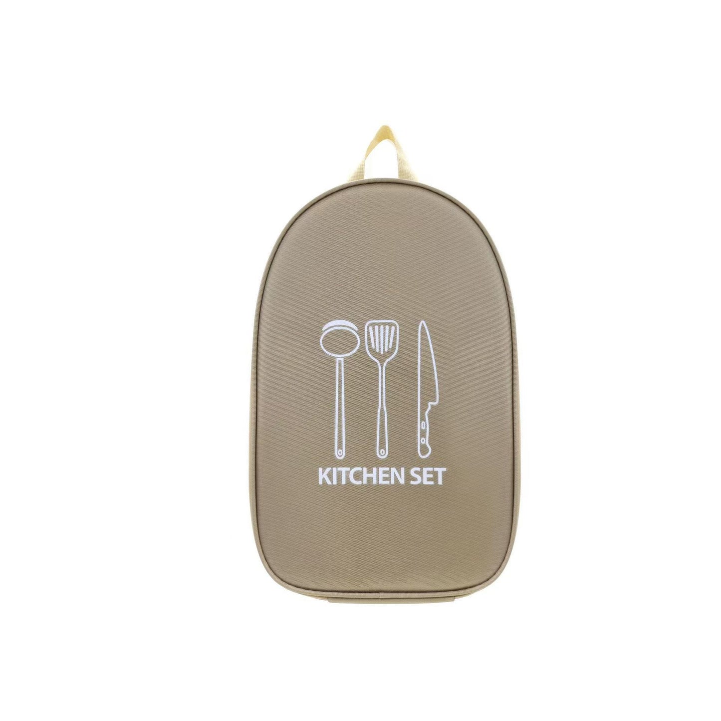 Khaki Portable Camping Kitchen Utensil Organizer - Travel Cookware Storage Bag for BBQ & Picnics V888-ELOSUNG34640