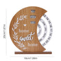 Moon Style Rustic Wooden Perpetual Calendar - Reusable Rotating Desk & Tabletop Decor V888-ELOSUNG34655