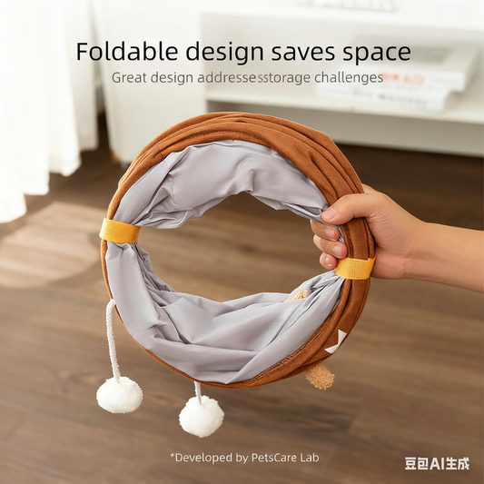 Green bamboo panda Premium Soft Suede Cat Tunnel - Collapsible Play Tube with Peek-a-Boo Hole & Hanging V888-ELOSUNG34660