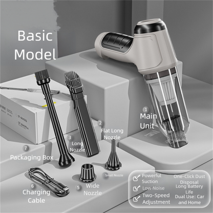 Grayish-white Multi-Functional Cordless Handheld Vacuum Cleaner - Powerful Blower & Inflator for Car and Home V888-ELOSUNG34675