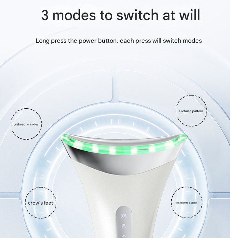MJ-400 white Rechargeable EMS Facial & Neck Sculpting Device - 3-in-1 LED Light Therapy Massager(Three colors) V888-ELOSUNG34680