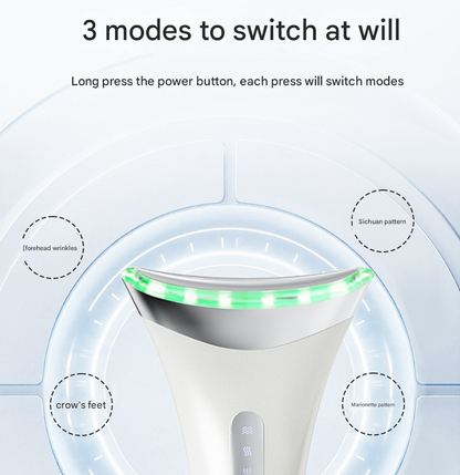 MJ-400 white Rechargeable EMS Facial & Neck Sculpting Device - 3-in-1 LED Light Therapy Massager(Three colors) V888-ELOSUNG34680
