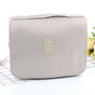 Beige Portable Hanging Travel Toiletry Bag - Large Capacity Cosmetic & Wash Organizer with Sturdy Hook V888-ELOSUNG34701
