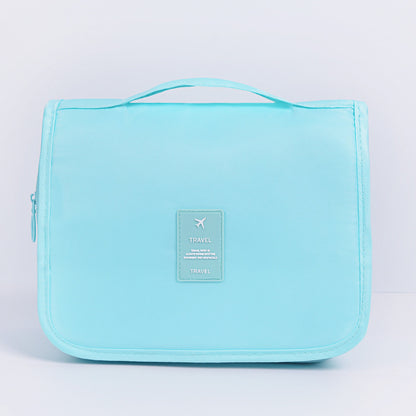 Bright blue Portable Hanging Travel Toiletry Bag - Large Capacity Cosmetic & Wash Organizer with Sturdy Hook V888-ELOSUNG34702