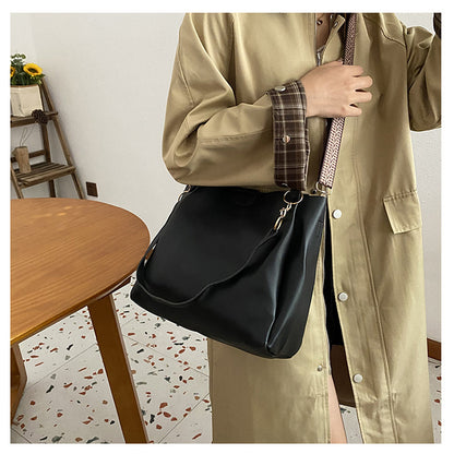 Brown Chic 2-Piece Tote Bag Set - Large Capacity Commuter Handbag with Wide Strap Crossbody Purse V888-ELOSUNG34706