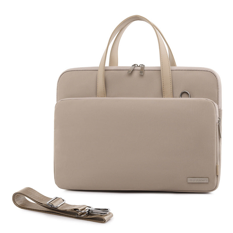 Green Chic Padded Laptop Bag for 15.6-Inch Notebooks - Versatile Shoulder Briefcase with Trolley Strap V888-ELOSUNG34717