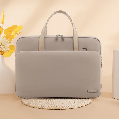 Cream card Chic Padded Laptop Bag for 15.6-Inch Notebooks - Versatile Shoulder Briefcase with Trolley Strap V888-ELOSUNG34719