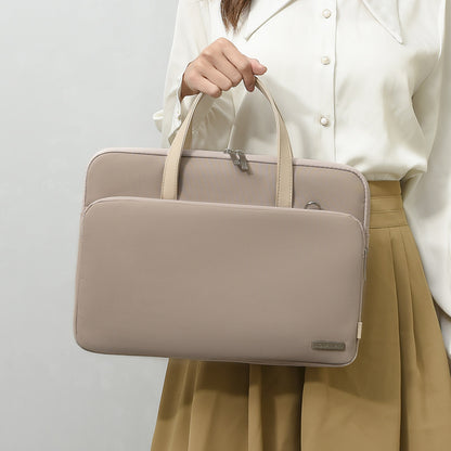 Cream card Chic Padded Laptop Bag for 15.6-Inch Notebooks - Versatile Shoulder Briefcase with Trolley Strap V888-ELOSUNG34719
