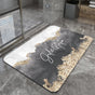 Grey Ink White Modern Absorbent Diatomaceous Earth Bath Mat - Quick Dry, Non-Slip, Soft Bathroom Floor Mat V888-ELOSUNG34724