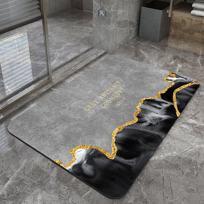 Quicksand and golden grey Modern Absorbent Diatomaceous Earth Bath Mat - Quick Dry, Non-Slip, Soft Bathroom V888-ELOSUNG34725
