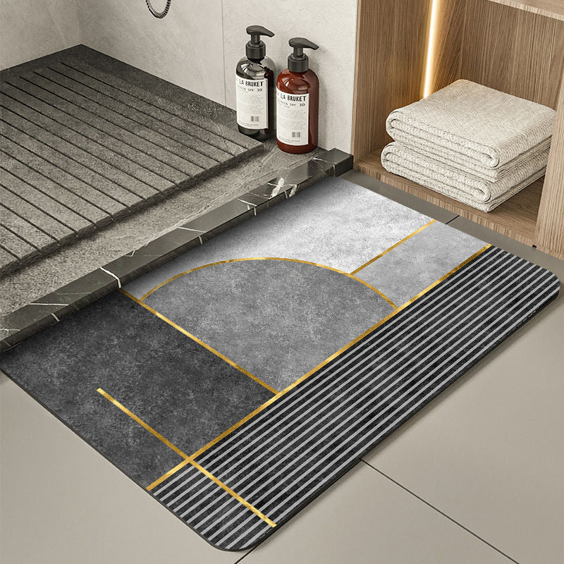 Modern Geometry Modern Absorbent Diatomaceous Earth Bath Mat - Quick Dry, Non-Slip, Soft Bathroom Floor Mat V888-ELOSUNG34726