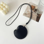 Black Stylish Leather Earbud Pouch with Lanyard - Portable & Compact Coin Purse for Small Items V888-ELOSUNG34733