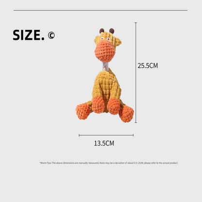 Grey donkey Cuddly Corduroy Squeaky Animal Toy - Interactive Plush Chew for Dogs V888-ELOSUNG34736