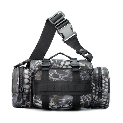 Black python pattern Tactical Outdoor Waist Bag - Durable Multi-functional Crossbody Shoulder Pack for Men & V888-ELOSUNG34748