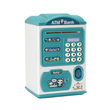 Blue panda Kids Smart ATM Piggy Bank - Automatic Bill Scroll, Password & Fingerprint Unlock with Fun Features V888-ELOSUNG34749