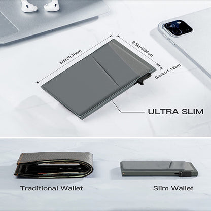 Orange-red Ultra-Slim RFID Blocking Pop-Up Wallet - Automatic Card Holder with Metal Case & Secure Screw Base V888-ELOSUNG34766