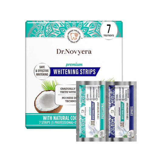Dr. Novyera Premium Whitening Strips - Coconut Oil Infused for Effective Tooth Stain Removal & Gentle Care - V888-ELOSUNG34789
