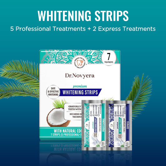 Dr. Novyera Premium Whitening Strips - Coconut Oil Infused for Effective Tooth Stain Removal & Gentle Care - V888-ELOSUNG34789