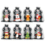Black and white checkered Christmas Gift Drawstring Bags Set - Festive Burlap Style Pouches for Candy & V888-ELOSUNG34792