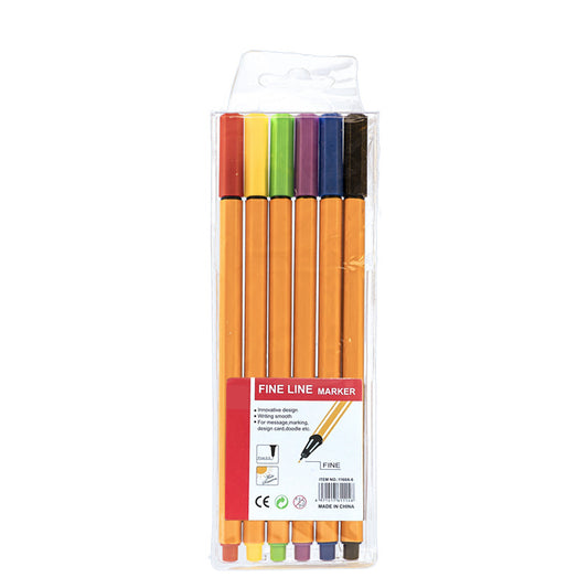 2 pcs Six colors Fine Line Marker Pen Set - Watercolor Needle Tip Drawing Pens for Outlining, Sketching & V888-ELOSUNG34795
