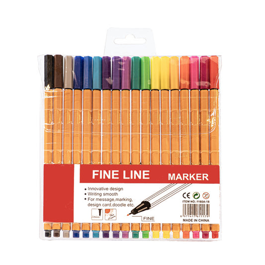 2 pcs eighteen colors Fine Line Marker Pen Set - Watercolor Needle Tip Drawing Pens for Outlining, Sketching V888-ELOSUNG34798