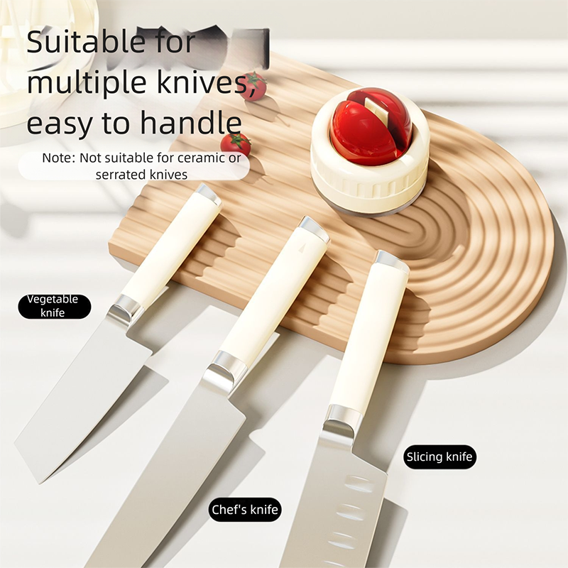 4 Pcs Red Powerful Suction Kitchen Knife Sharpener - Tungsten Steel Fast Sharpening Tool for Household Knives V888-ELOSUNG34800
