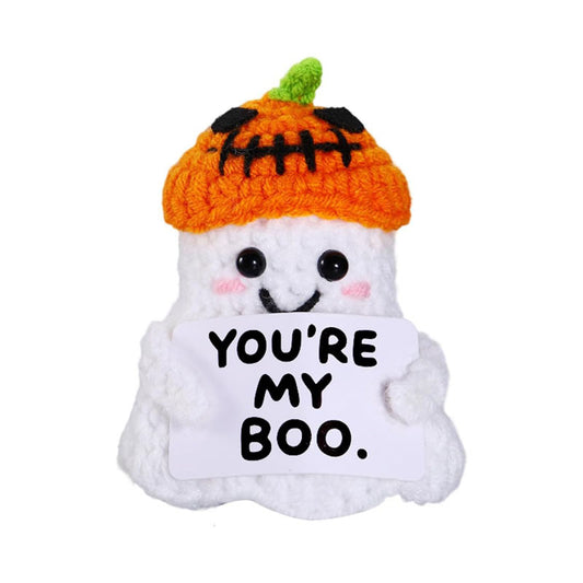 2 PCS White Spooky & Sweet: Handmade Crocheted Ghost Doll - Halloween Party & Home Decor Gift(A) V888-ELOSUNG34803