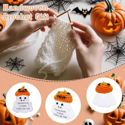 2 PCS White Spooky & Sweet: Handmade Crocheted Ghost Doll - Halloween Party & Home Decor Gift(A) V888-ELOSUNG34803