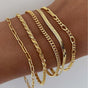 A golden five-piece set Chic Multi-Layered Alloy Bracelet Set - Fashionable Stackable Jewelry V888-ELOSUNG34815
