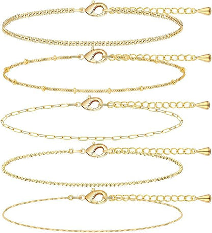 A Silver five-piece set Chic Multi-Layered Alloy Bracelet Set - Fashionable Stackable Jewelry V888-ELOSUNG34816