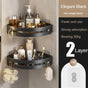 Two layers of elegant black Premium No-Drill Corner Shower Caddy - Thickened ABS Bathroom Storage Shelf with V888-ELOSUNG34827