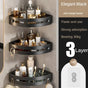 Three layers of elegant black Premium No-Drill Corner Shower Caddy - Thickened ABS Bathroom Storage Shelf V888-ELOSUNG34828