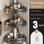 Three layers of gun gray Premium No-Drill Corner Shower Caddy - Thickened ABS Bathroom Storage Shelf with V888-ELOSUNG34829
