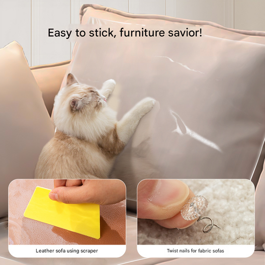 Transparent Cat Scratch Furniture Protector Film - 8 Pack Anti-Scratch Guards for Sofas, Doors, Walls - V888-ELOSUNG34835