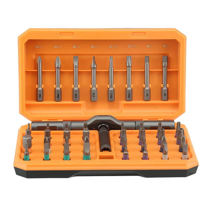 A 42-piece set Orange Insulated Screwdriver Set - Multi-Bit Electrician's Tool Kit with Magnetic Tips & V888-ELOSUNG34837