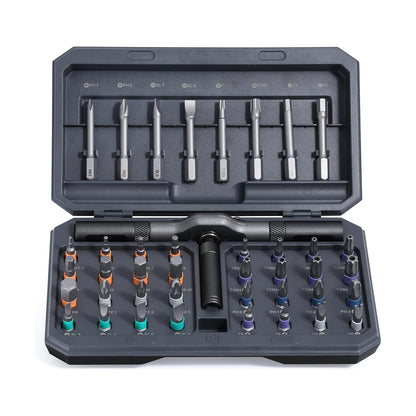 A 42-piece set Black Insulated Screwdriver Set - Multi-Bit Electrician's Tool Kit with Magnetic Tips & V888-ELOSUNG34838