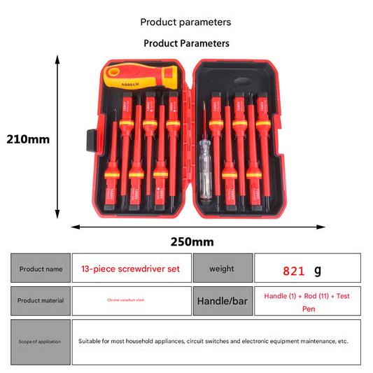 A 24-piece set Black Insulated Screwdriver Set - Multi-Bit Electrician's Tool Kit with Magnetic Tips & V888-ELOSUNG34839